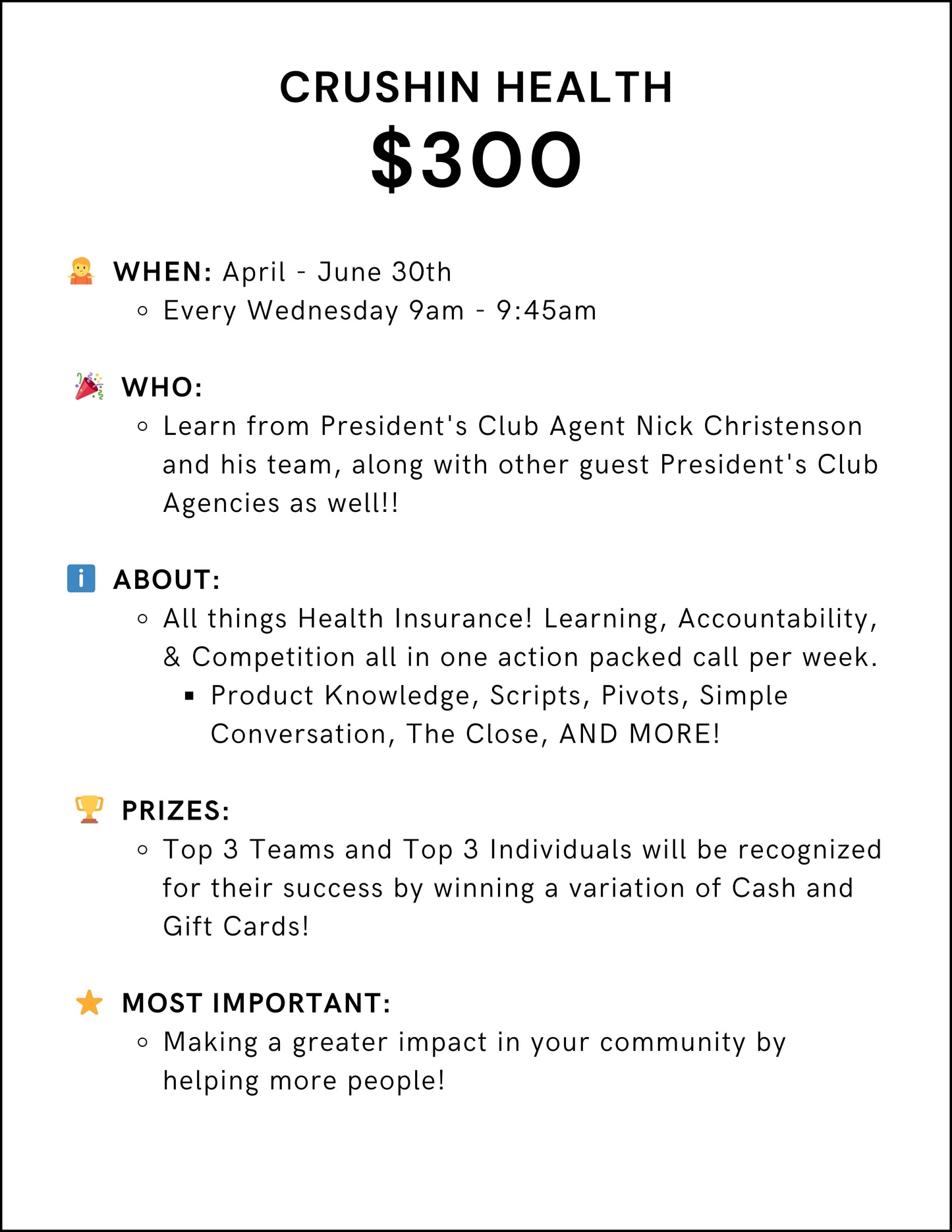 CRUSHIN' HEALTH CONTEST